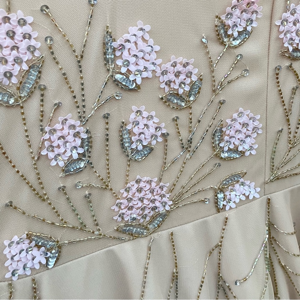 Adrianna Papell Beaded‎ Ivory Formal Gown Wedding Mother of the Bride Dress 16 - Picture 5 of 12